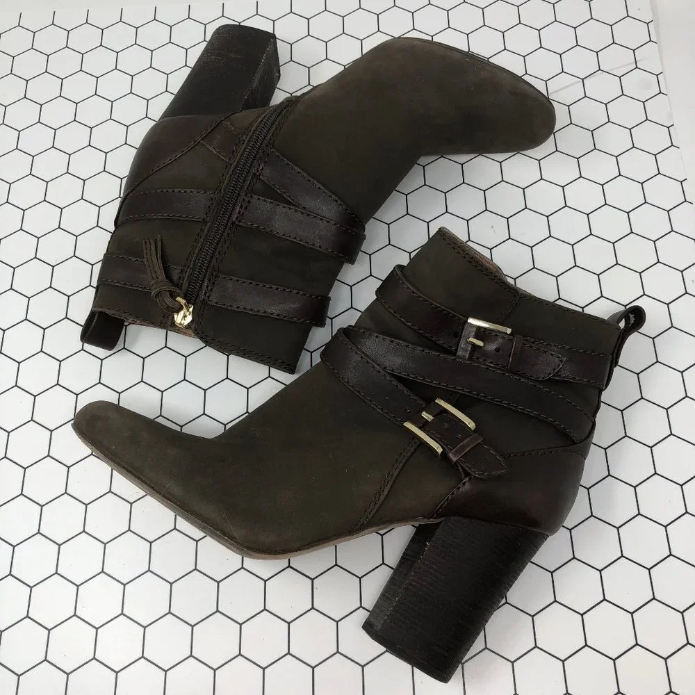 Louise et Cie Brown Leather Seneca Ankle Boots 8.5